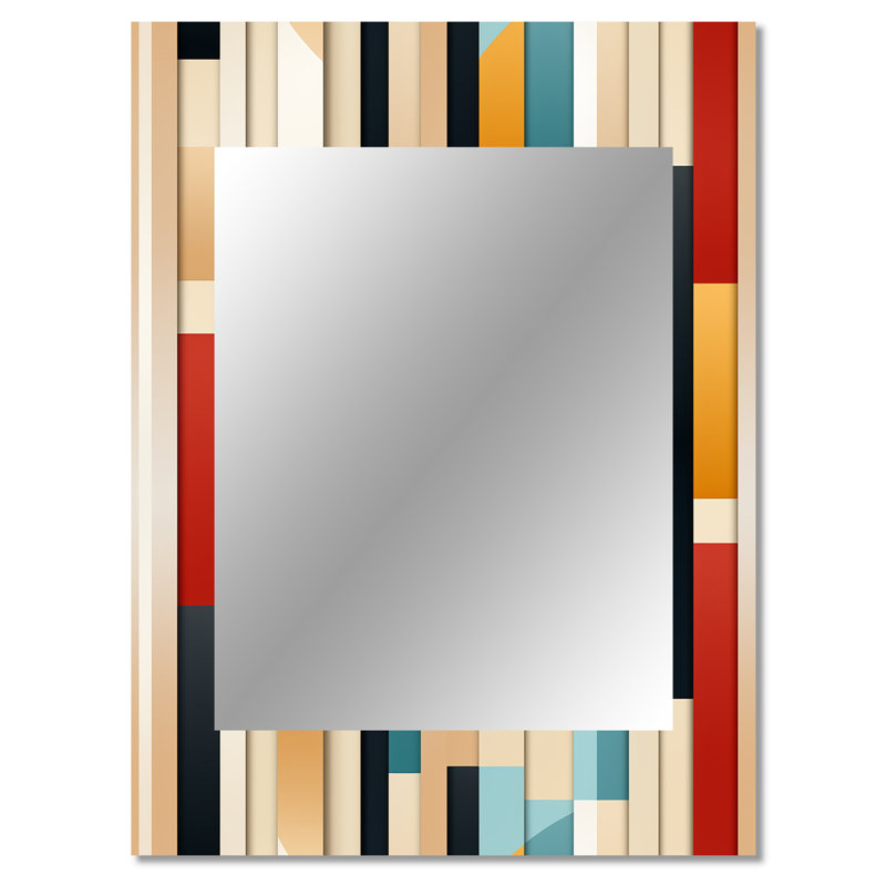 Shaneqwa Modern Bold Stripes - Miroir mural décoratif rayé, 40 po x 30 po