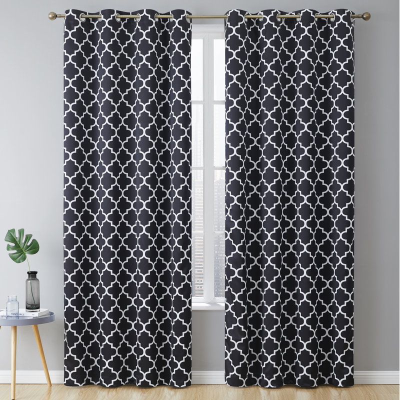 Alexuis Blackout Curtain Pair, Black, 52" W x 84" L