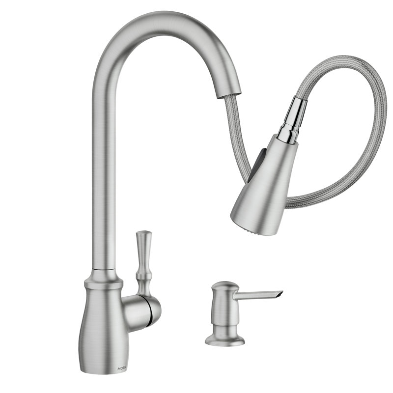 Lainie Dual-Mount 22 x 33-Inch Stainless Steel Sink with Pulldown Kitchen Faucet All-in-One Kit