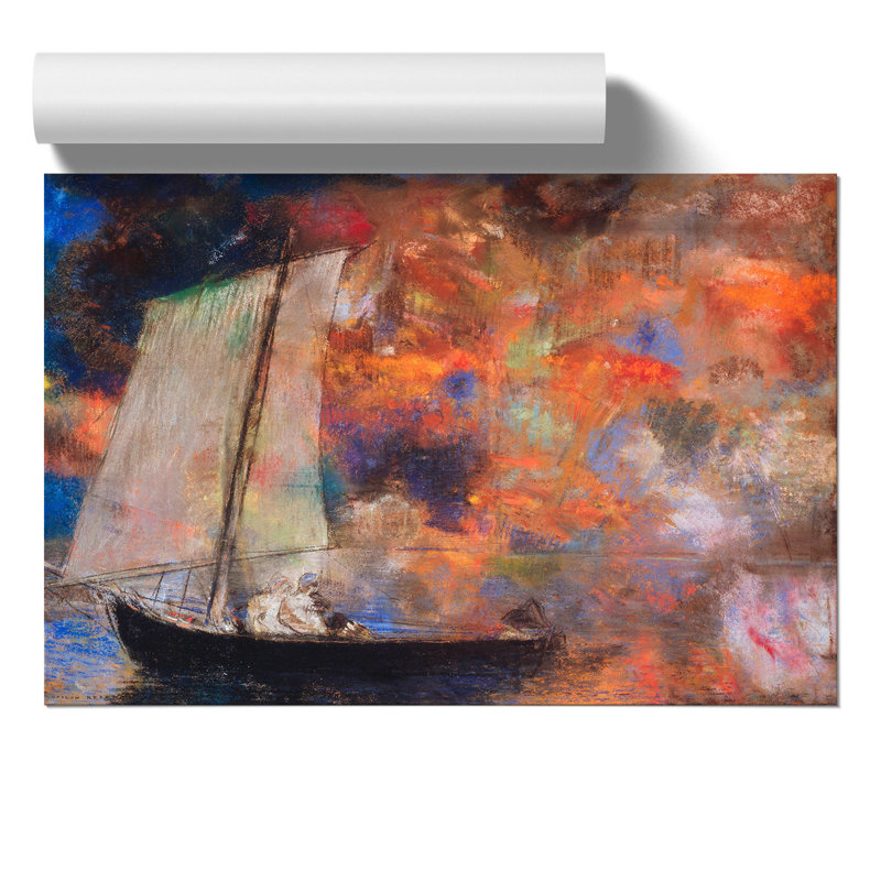 Flower Clouds by Odilon Redon - No Frame Painting, 42cm H x 59cm W x 0.1cm D