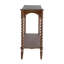 47X14x30" Rustic Brown Wood Console Table With Turned Spiral Legs And Lower Shelf