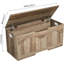 Banc de rangement pour hall d'entrée 39 po avec coffre rabattable, charnière de sécurité, poignée en forme de U, rangement en bois, gris-1317099937