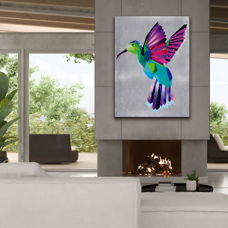 «Hummingbird» par Artpoptart, art mural sur toile, H 54 po x l 40 po x P 1,5 po