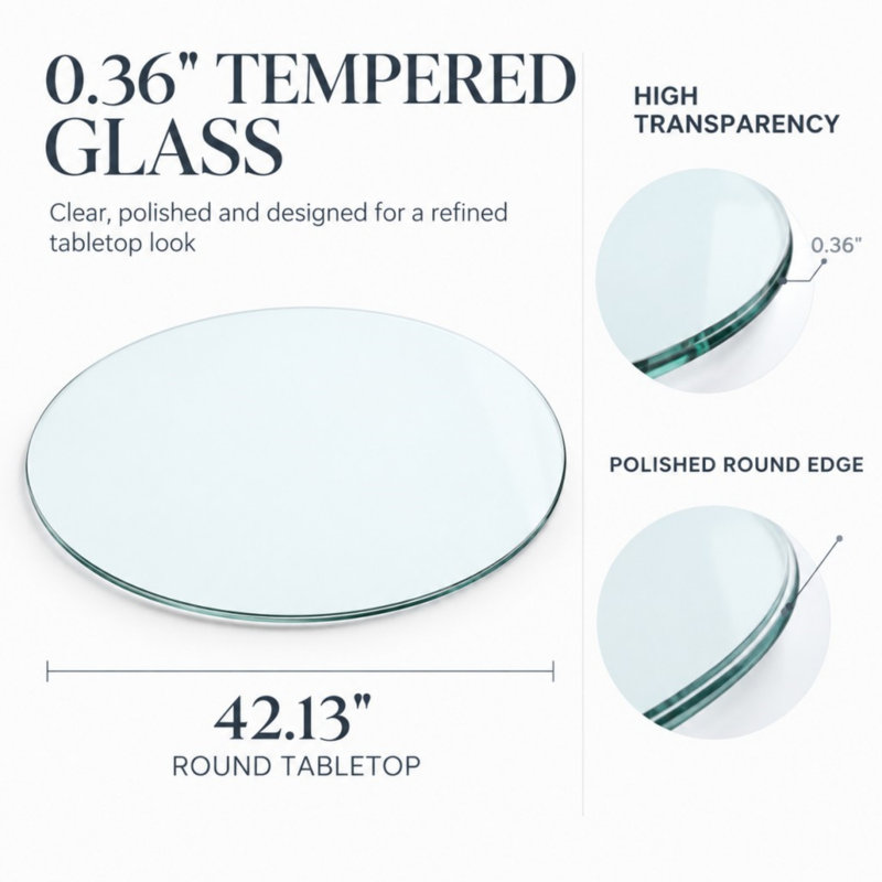 Plateau de table en verre trempé