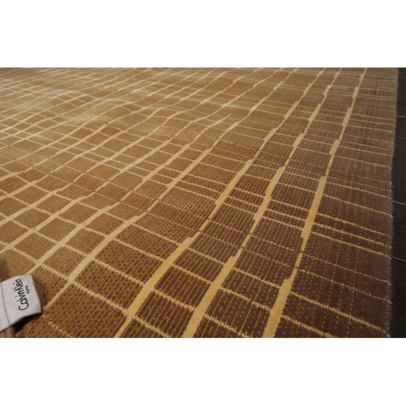 Tapis brun en laine Strait
