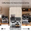 Machine à espresso avec moulin Euhomie, cafetière à 15 barres avec buse à vapeur, réservoir d'eau amovible, argent