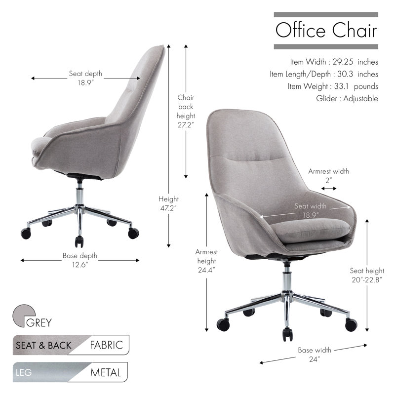 Fauteuil de direction moderne Modern Office, Gris
