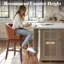 Tabouret de comptoir pivotant en similicuir de 26,4 po avec pieds en bois massif-949232956-947713050