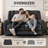 Latitude Run Power Recliner Loveseat Sofa With Adjustable Headrest, Heat And Vibration, 64.6" Fabric Electric Reclining Loveseat With USB Charge Ports-73825721