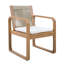 Ensemble de 2 chaises de salle à manger en bois d'acacia avec dossier en corde multi-brun