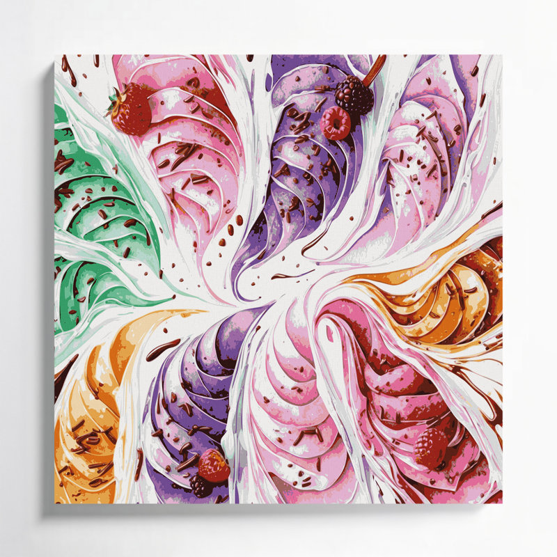 «Desserts Frozen yogurt», art mural sur toile, H 12 po x l 12 po
