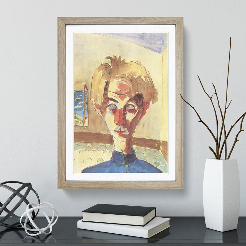 Self-Portrait Vol.1 by Walter Gramatte - Picture Frame Painting, 48cm H x 36cm W x 2cm D, Oak Framed