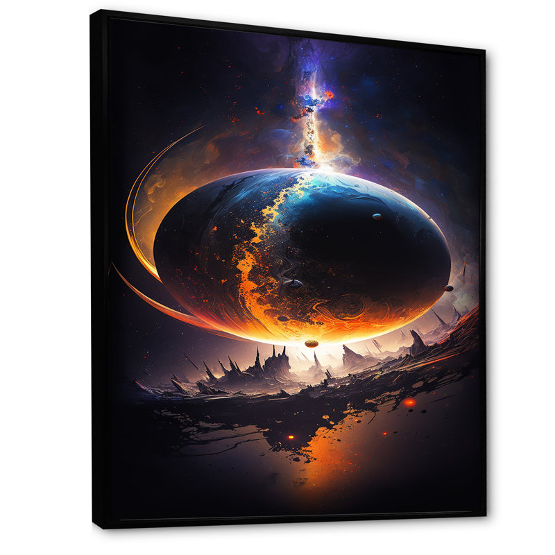 «Lionel Deep Planet Eclipse III», reproduction sur toile, H 20 po x l 12 po x P 1 po, Cadre flottant noir