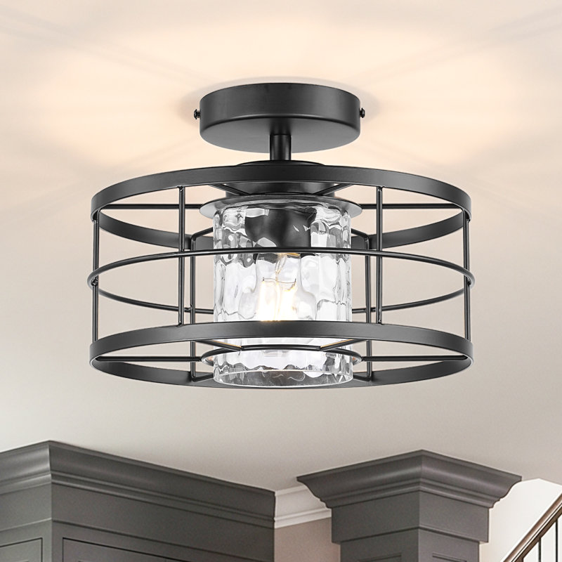 Plafonnier semi-encastré 11 po Modern, Black