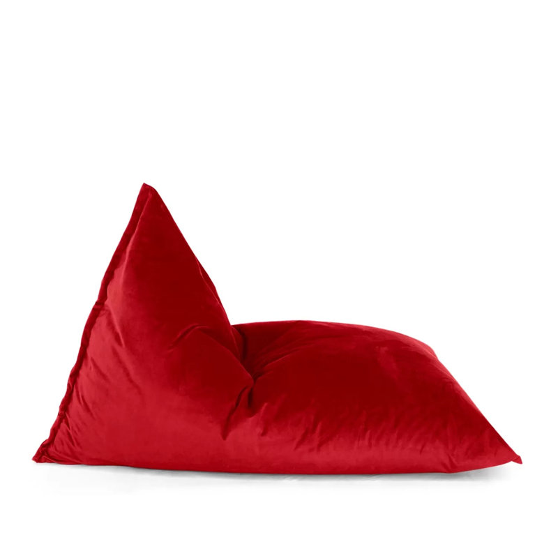 Gigami Triangular Velvet Bean Bag Cover - 78.75" X 53" - Red, Red Polyester