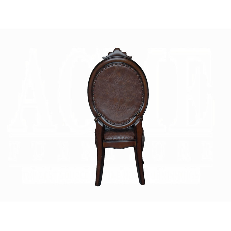 Tarver 20'' H Upholstered Side Chair, Brown, Cherry