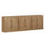 Ensemble de 3 buffets modulaires avec portes en bois à double arc, brun clair-1415065783