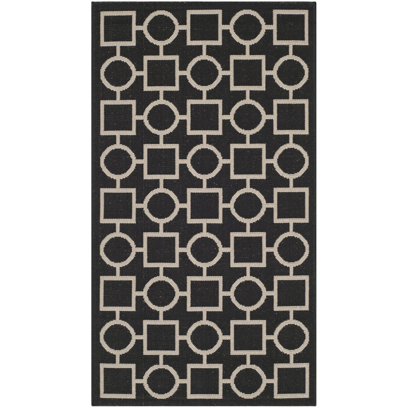 Tapis géométrique Courtyard Performance, Rectangle 5 pi 3 po x 7 pi 7 po