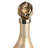 Decorative Slim Bottle Glass Vase with Metal Lid for Home Decor - Artisitic Tall Flower Vase for Living Room Table and Entryway Display - Gold-18060395