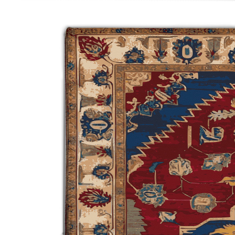 Tapis rouge intérieur et extérieur Tabriz, Rectangulaire 2 pi x 3 pi