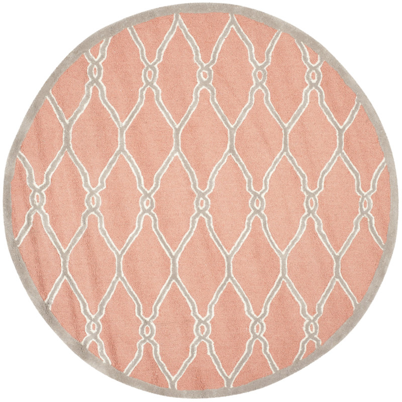 Cannen Hand Tufted Wool Geometric Rug, Round 8'