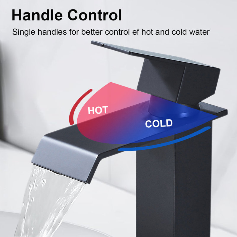 Single-handle Bathroom Faucet with Drain Assembly, Matte Black
