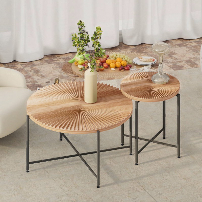 Ensemble de tables basses 31,4 po, Bois naturel