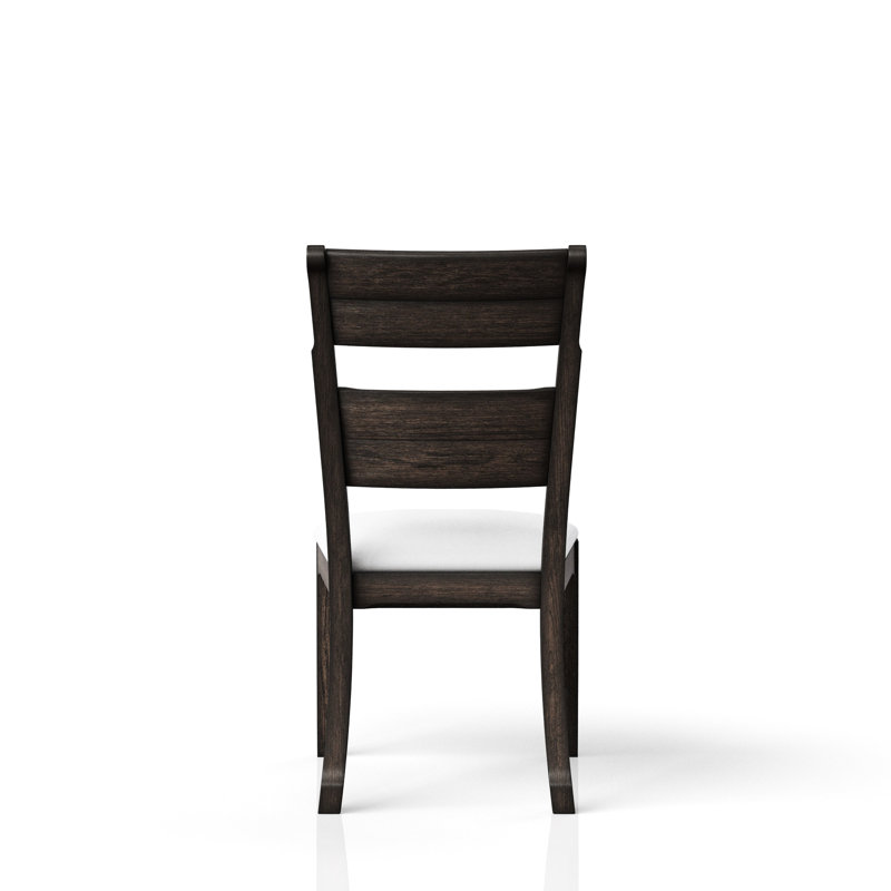 Chaise d'appoint rembourrée chocolat avec tissu et bois traditionnel