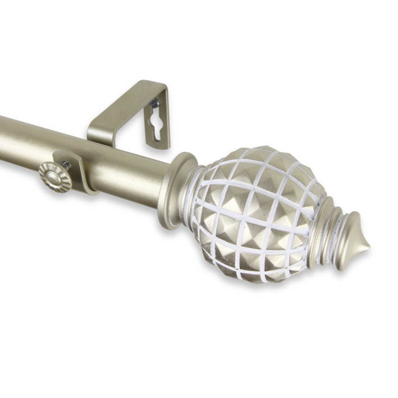 Devane Adjustable Double Curtain Rod, 66" - 120" W, Satin Nickel