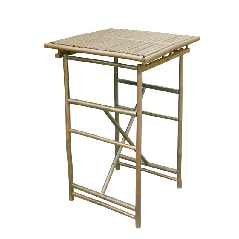 Haxtun Square Folding Outdoor Bar Table , 29.5'' in. W 29.5'' in. D, Brown