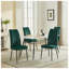 Ensemble de 2 chaises de salle à manger en velours vert, chaises de cuisine minimalistes modernes avec pieds en fer, repose-pieds réglables, sièges rembourrés confortables pour la décoration du restaurant-521523204