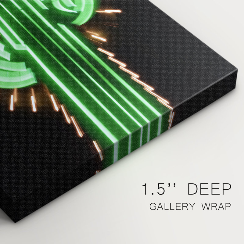 Cactus néon - Cavas enveloppés de galerie, H 18 po x l 12 po