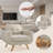 Contemporary Accent Armchair with Linen Upholstery Living Room Furniture-485239691