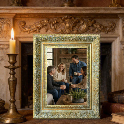 Cadre photo décoratif doré antique 1PC 8 "x 10" avec cadre PS léger