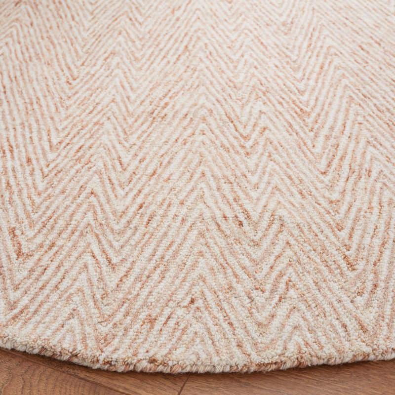 Jatyra Hand Tufted Wool/Cotton Jatyra Rug in Ivory/Brown, Round 6'