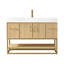 Ensemble de meuble-lavabo à simple cuve 48 "en chêne foncé avec plateau en pierre composite à grain blanc Scotto-381521723