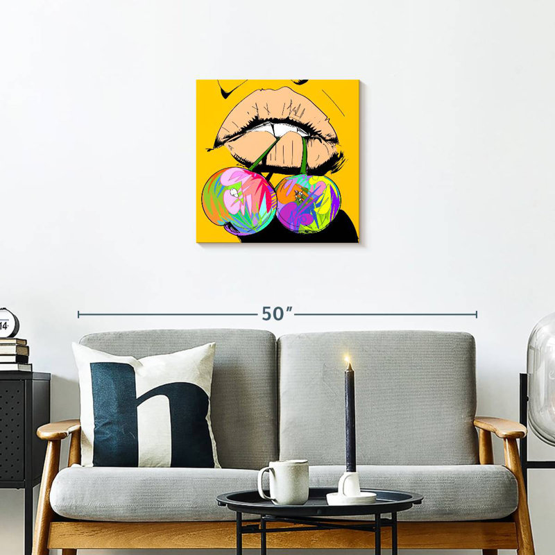 Yarlin Biting Cherries, 20" H x 20" W