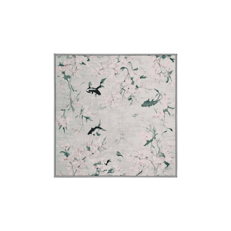 Tapis gris soyeux et moelleux, Rectangle 7 pi x 9 pi