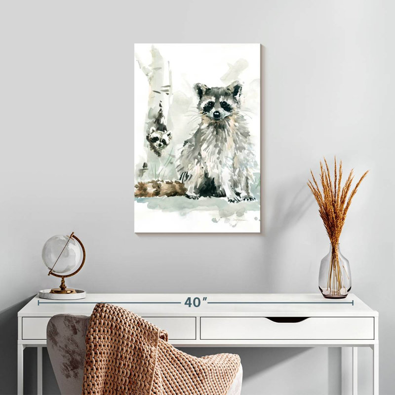 Brampt Raccoon And Baby, 24" H x 16" W