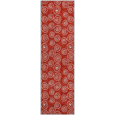 Premium Machine Washable Prisco Red Rug