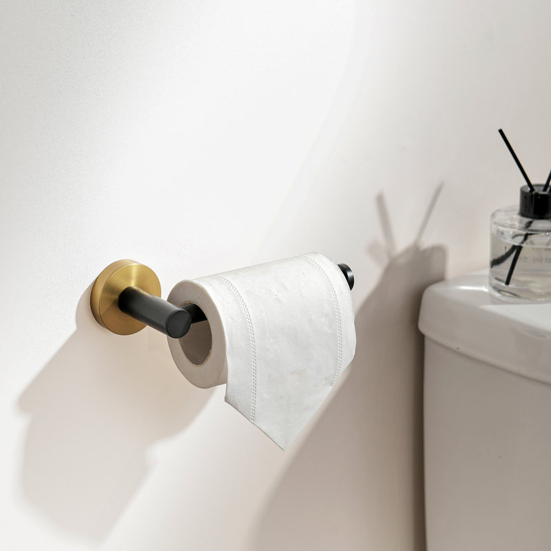ANZZI 4-Piece Bathroom Accessories Set, Matte Black/Brushed Gold