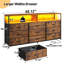 Commode 9 tiroirs de 55 po avec tablette ouverte à 2 niveaux, commode de chambre à coucher avec prise de courant et lumière DEL-387856803