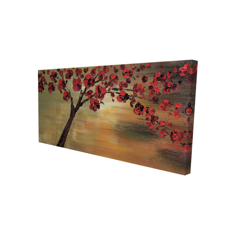 Fleurs rouges sur toile | Décoration de salon pour la maison