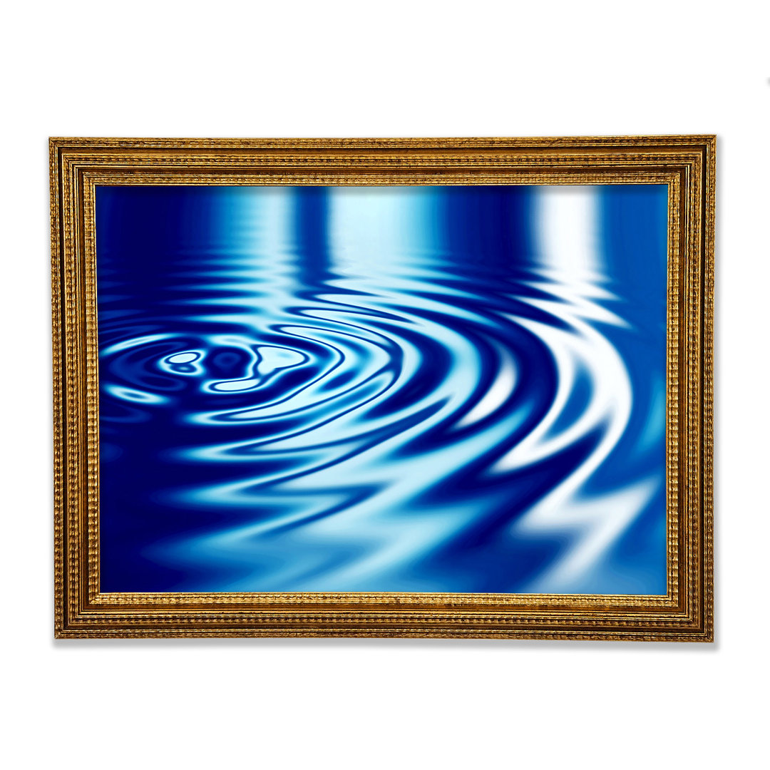 Gerahmtes Leinwandbild Liquid Blue Ripples