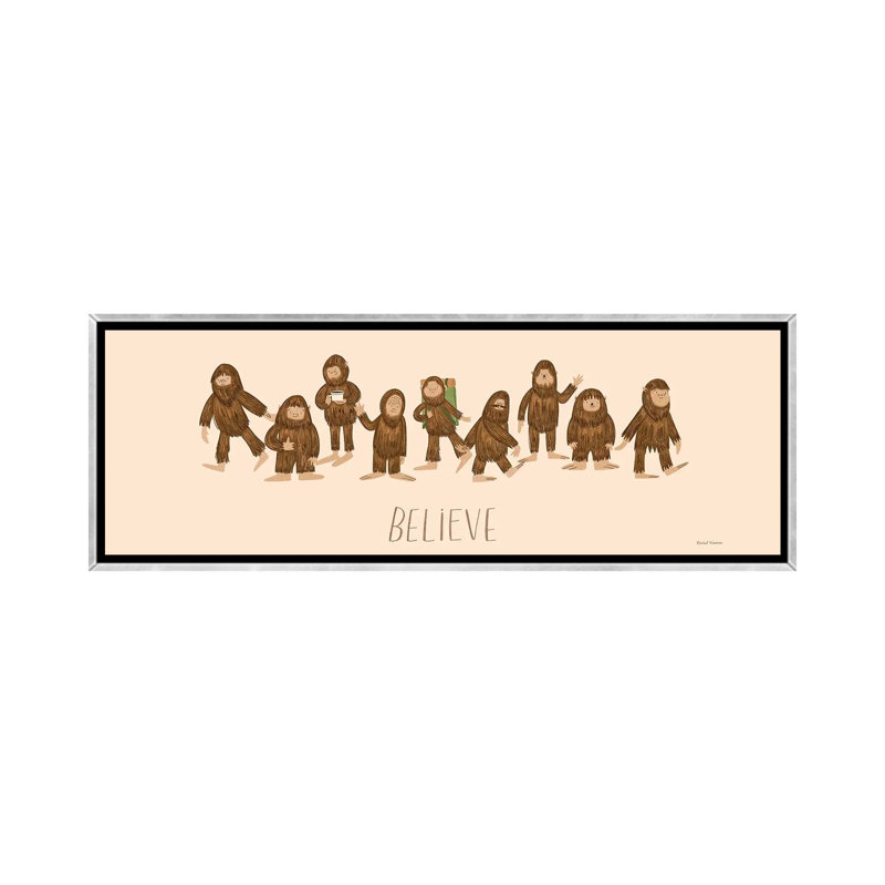 Believe - reproduction d'art murale - toile encadrée, 60" x 20", Framed Canvas, Silver