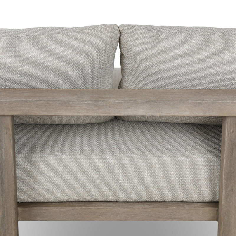 Tahana Outdoor 4 - Seat Patio Sofa, Gray Wood, Hayes Fog