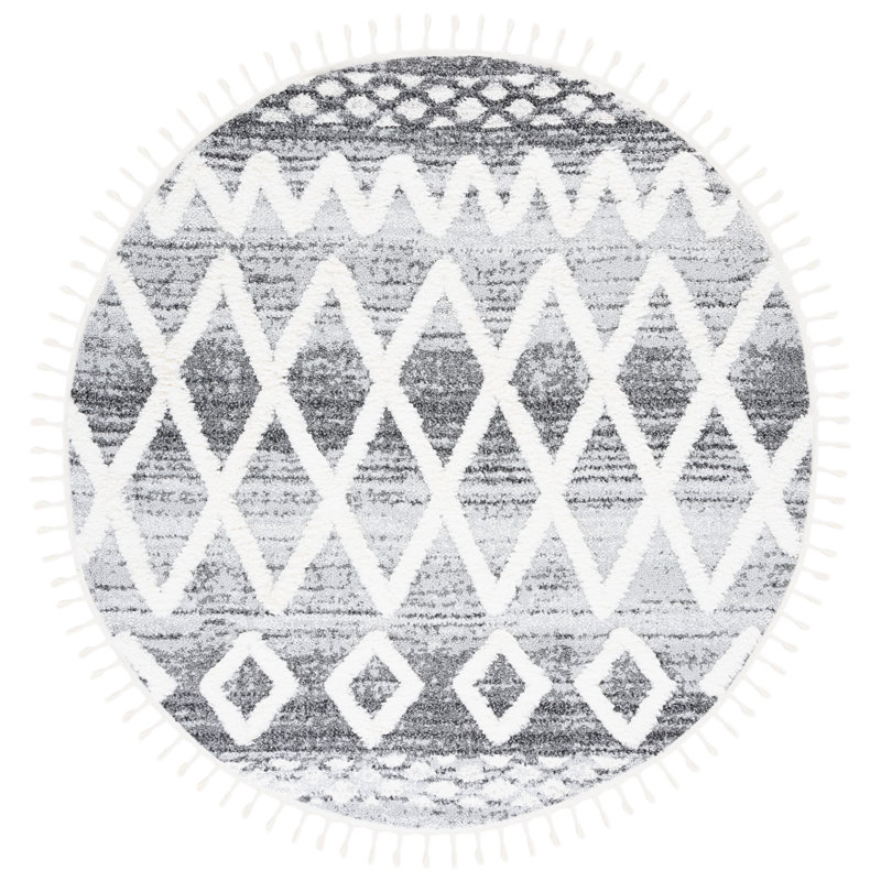 Tapis à poils longs Widner, Rond 6 pi 7 po
