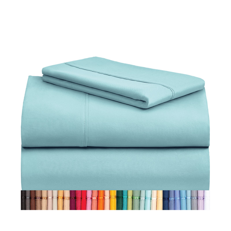 Luxclub 3 PC Aqua Twin Silky Soft Cooling Extra Deep Pocket Performance Sheet Set, Twin Sheet Set with 1 Pillowcase, Aqua