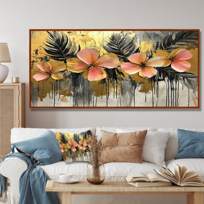 Muntajar, danse tropicale dorée des coquelicots II - coquelicots, art mural