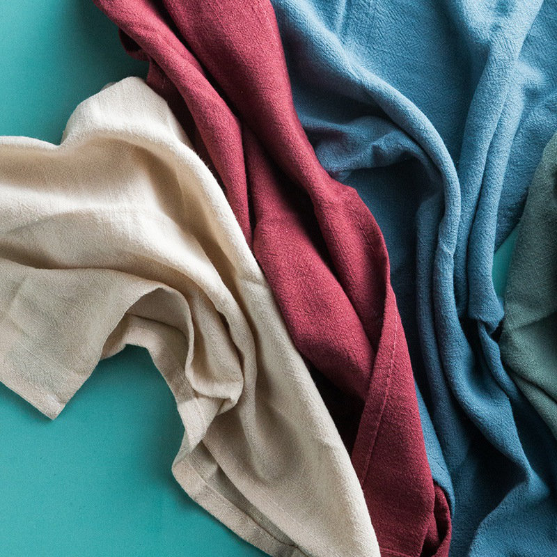 Serviettes de table lavables en coton et lin, Marine